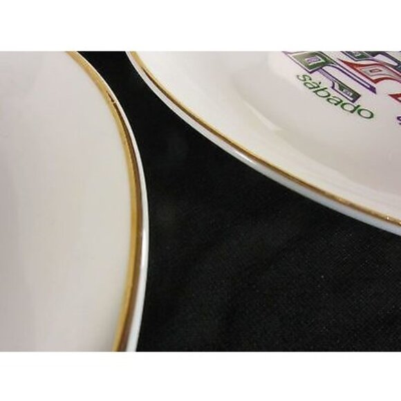 Vtg Judaica Naaman Israel Days of the Week Plates Set of 7 Salad Dessert 7.5" - Picture 4 of 7